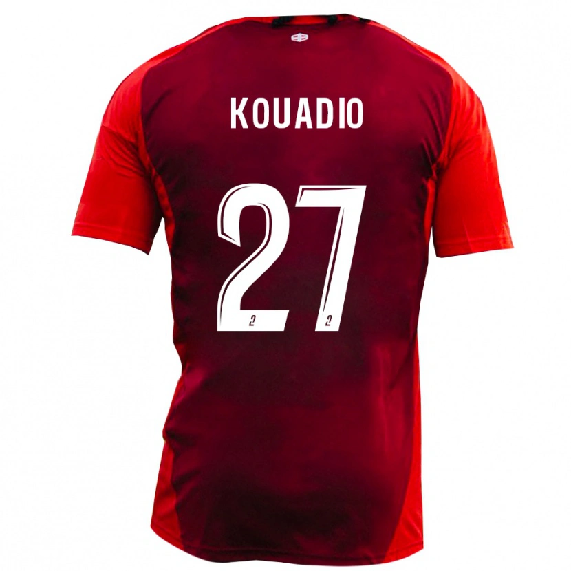 Danxen Kinderen Julien Kouadio #27 Rood Bourgondië Thuisshirt Thuistenue 2025/26 T-Shirt