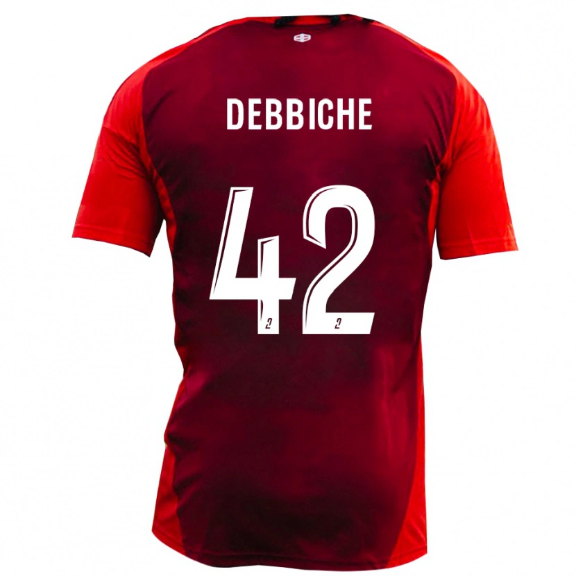 Danxen Kinderen Wael Debbiche #42 Rood Bourgondië Thuisshirt Thuistenue 2025/26 T-Shirt