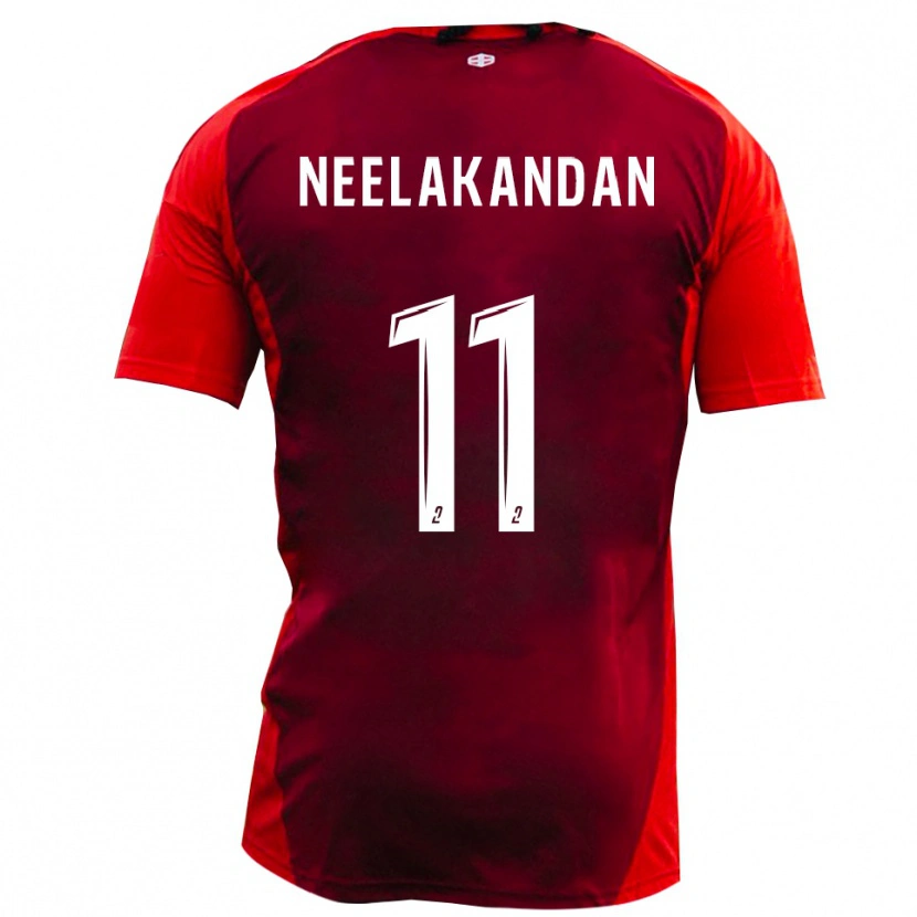 Danxen Kinderen Ranjan Neelakandan #11 Rood Bourgondië Thuisshirt Thuistenue 2025/26 T-Shirt