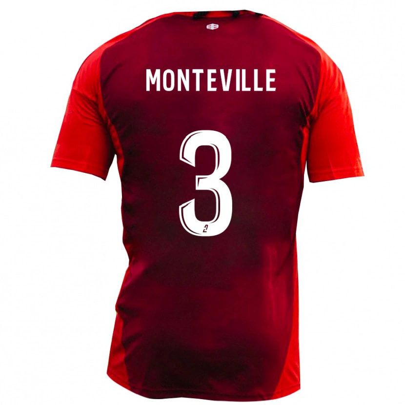 Danxen Kinderen Idriss Monteville #3 Rood Bourgondië Thuisshirt Thuistenue 2025/26 T-Shirt