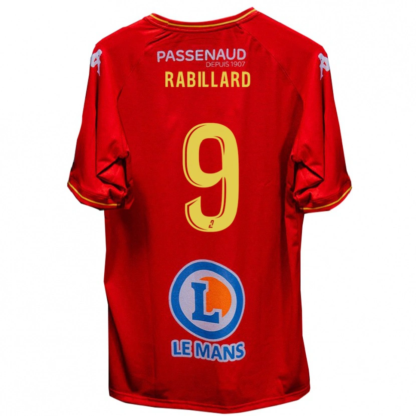 Danxen Kinderen Antoine Rabillard #9 Rood Geel Thuisshirt Thuistenue 2025/26 T-Shirt