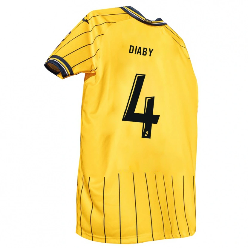Danxen Kinderen Tidjan Diaby #4 Geel Marine Thuisshirt Thuistenue 2025/26 T-Shirt