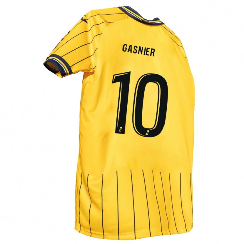 Danxen Kinderen Kyllian Gasnier #10 Geel Marine Thuisshirt Thuistenue 2025/26 T-Shirt