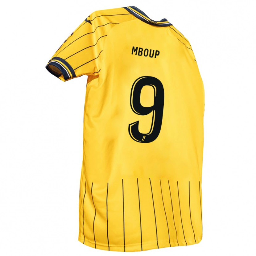 Danxen Kinderen Pathé Mboup #9 Geel Marine Thuisshirt Thuistenue 2025/26 T-Shirt