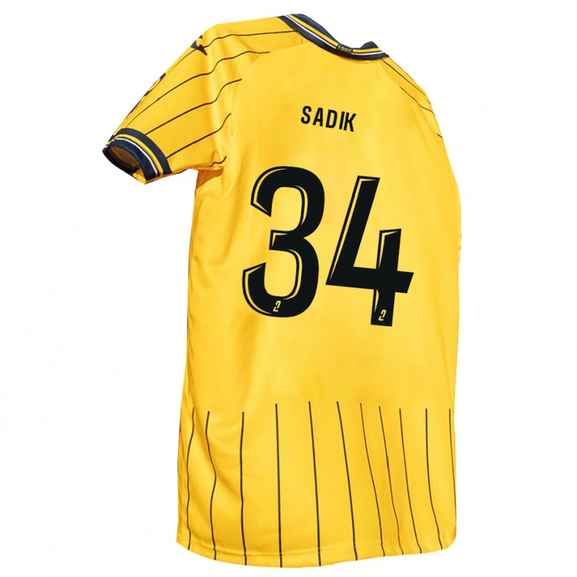 Danxen Kinderen Omar Sadik #34 Geel Marine Thuisshirt Thuistenue 2025/26 T-Shirt