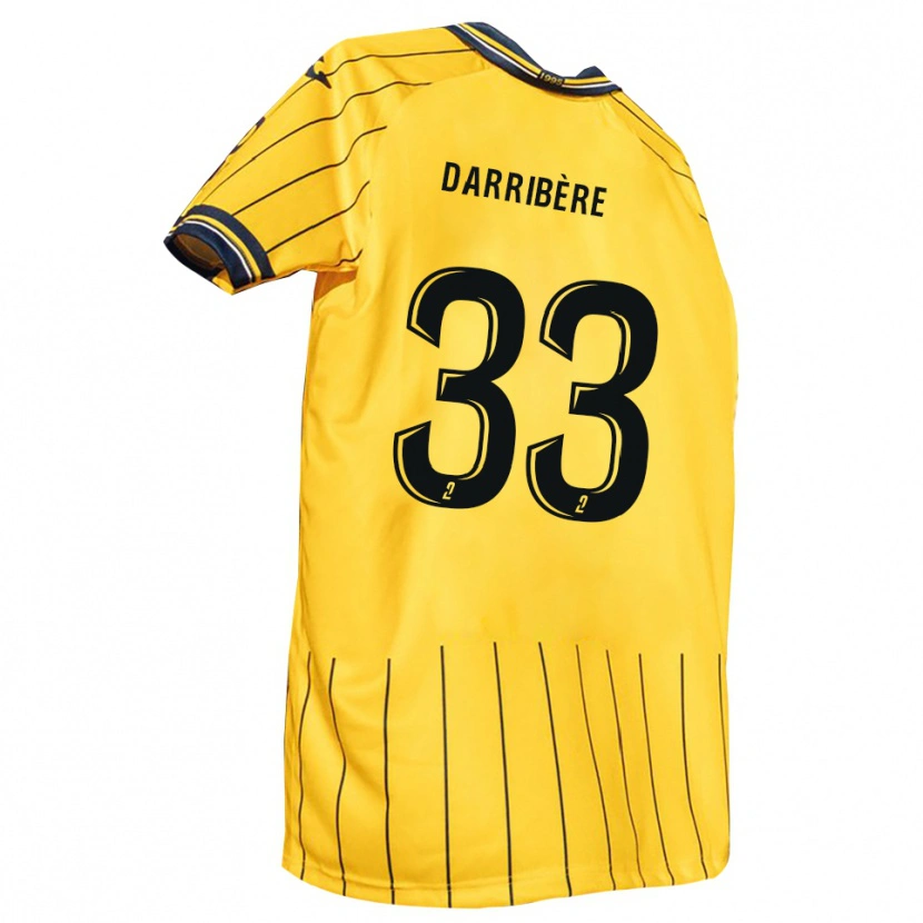 Danxen Kinderen Clément Darribère #33 Geel Marine Thuisshirt Thuistenue 2025/26 T-Shirt
