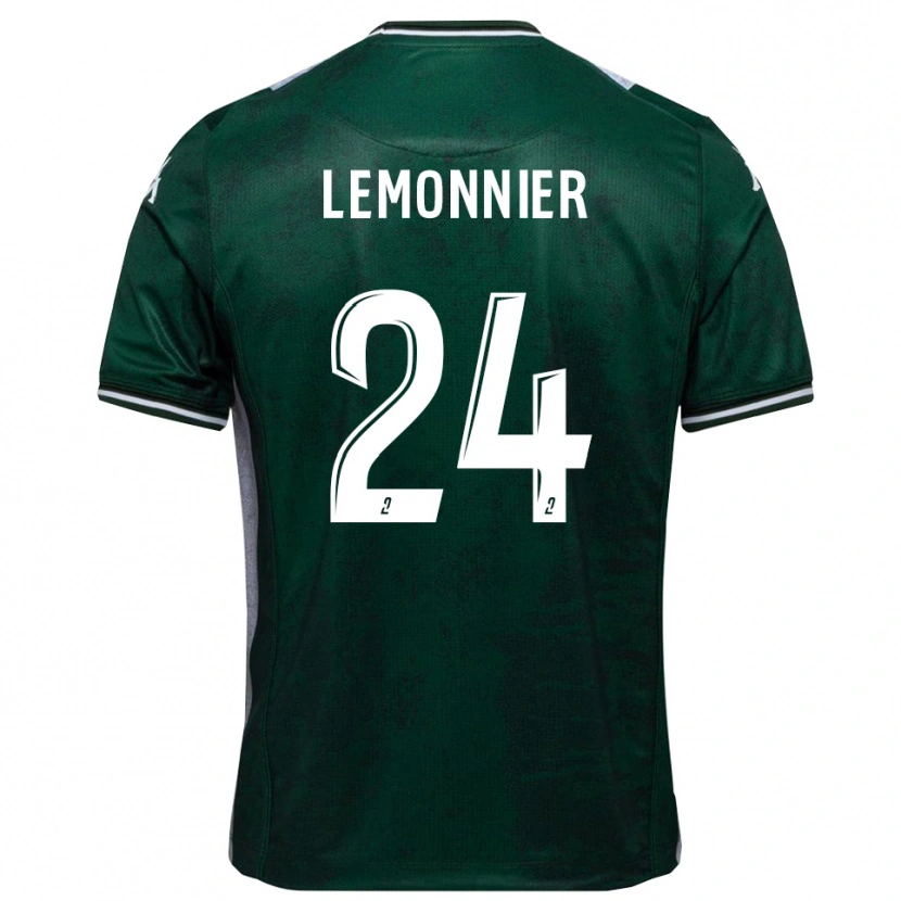 Danxen Kinderen Pierre Lemonnier #24 Groen Wit Thuisshirt Thuistenue 2025/26 T-Shirt