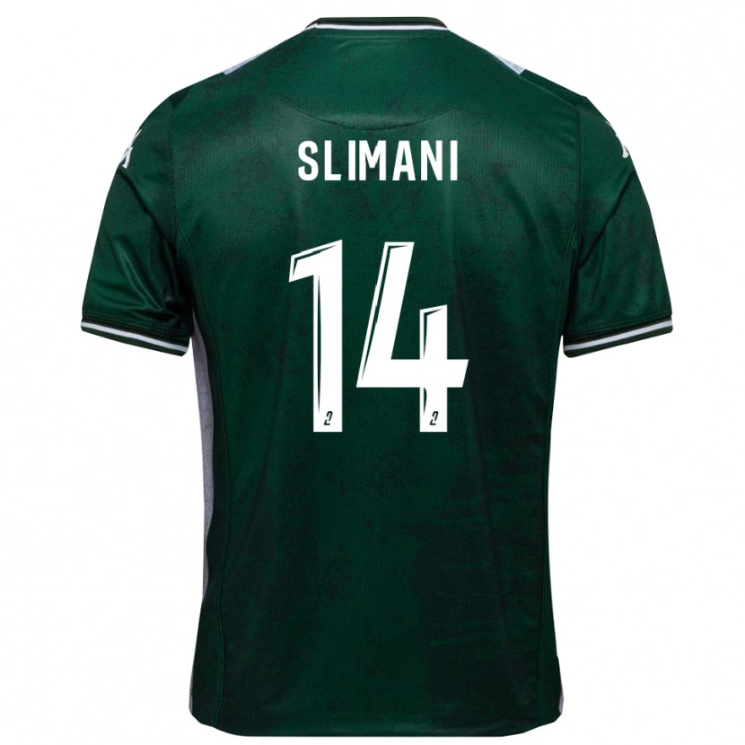 Danxen Kinderen Rayan Slimani #14 Groen Wit Thuisshirt Thuistenue 2025/26 T-Shirt