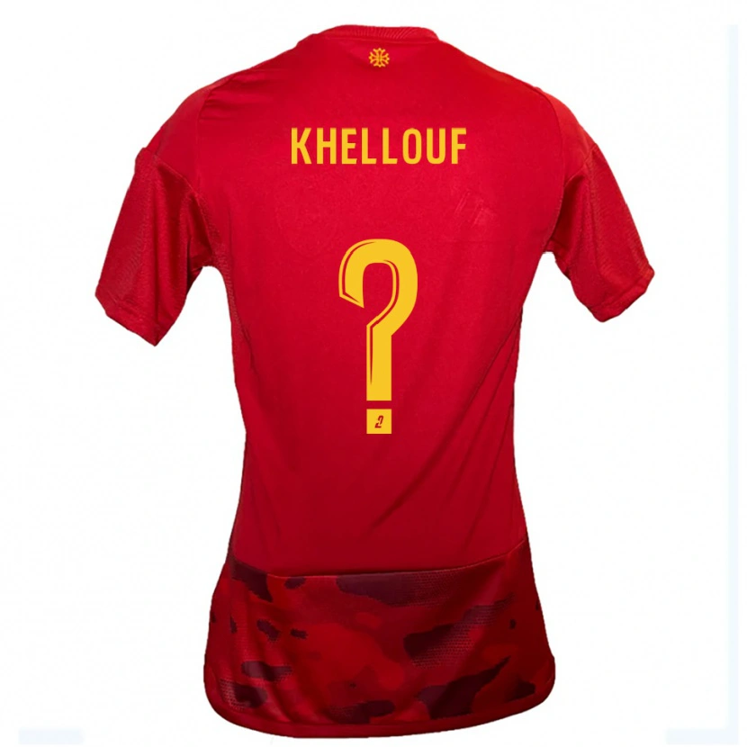 Danxen Kinderen Ilyann Khellouf #0 Rood Geel Thuisshirt Thuistenue 2025/26 T-Shirt
