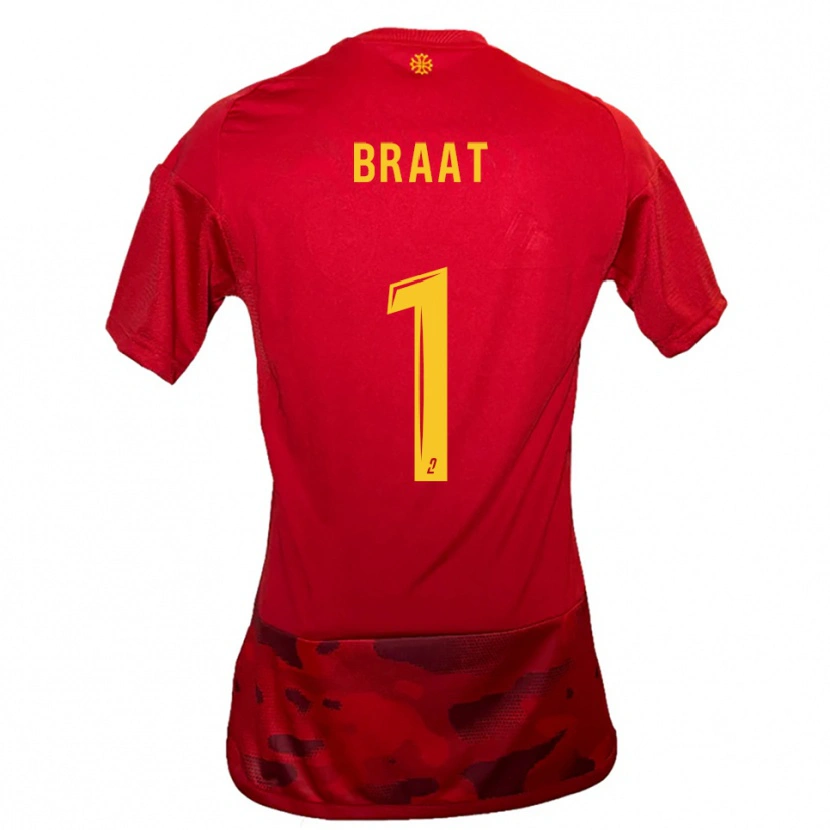 Danxen Kinderen Quentin Braat #1 Rood Geel Thuisshirt Thuistenue 2025/26 T-Shirt