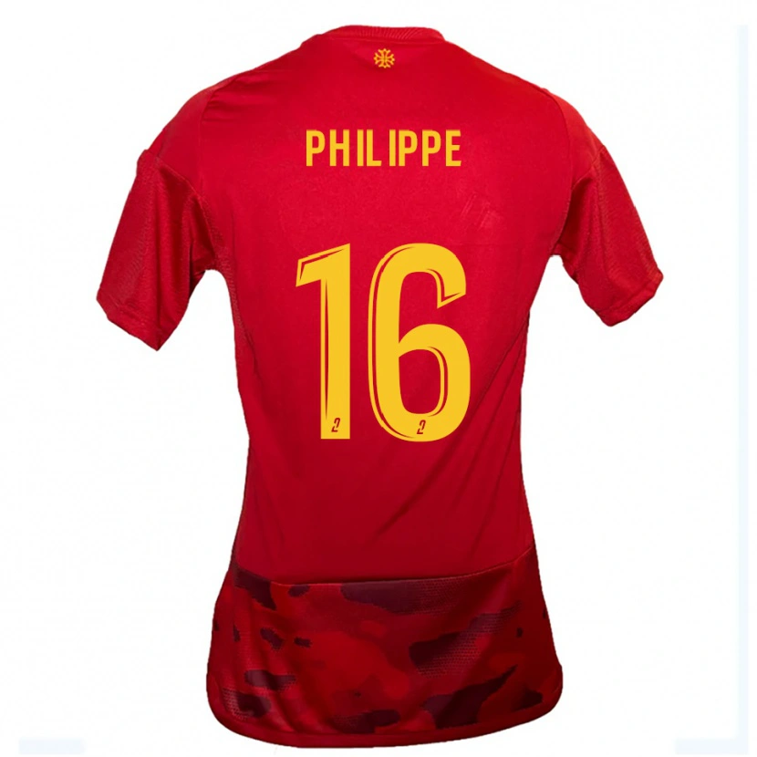 Danxen Kinderen Flavie Philippe #16 Rood Geel Thuisshirt Thuistenue 2025/26 T-Shirt