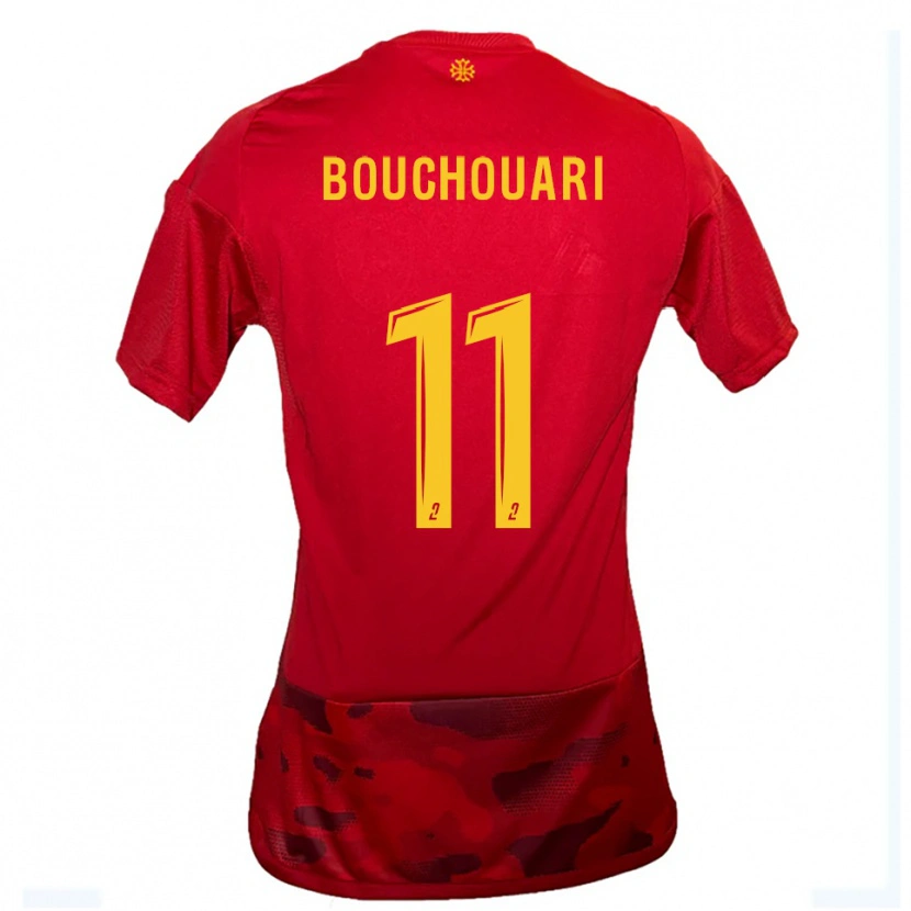 Danxen Kinderen Mohamed Bouchouari #11 Rood Geel Thuisshirt Thuistenue 2025/26 T-Shirt