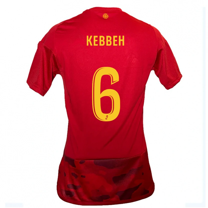 Danxen Kinderen Ali Kebbeh #6 Rood Geel Thuisshirt Thuistenue 2025/26 T-Shirt