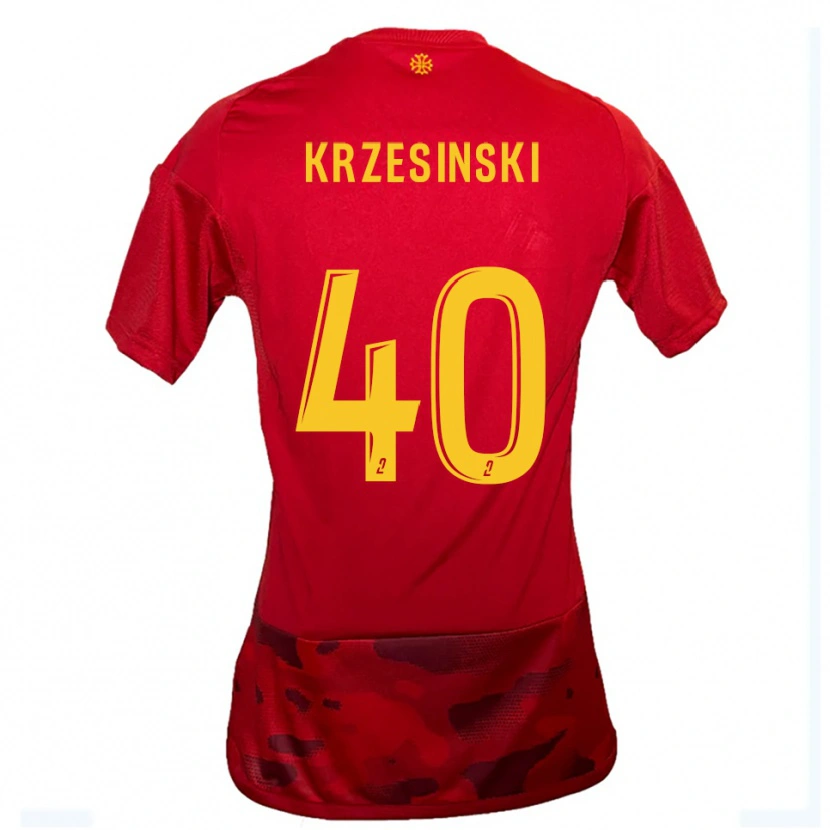 Danxen Kinderen Clément Krzesinski #40 Rood Geel Thuisshirt Thuistenue 2025/26 T-Shirt