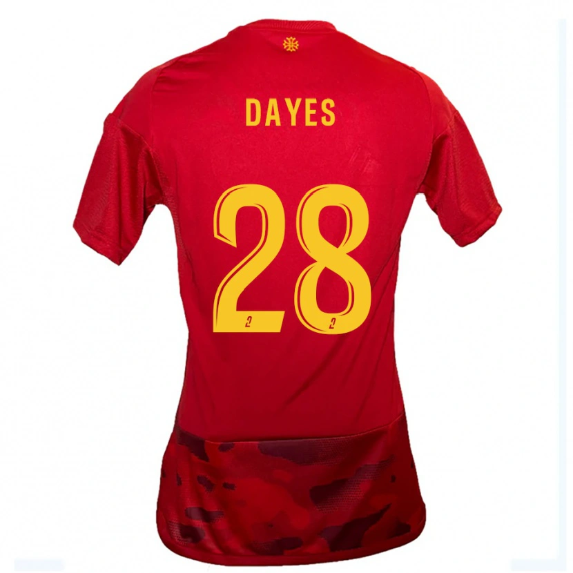 Danxen Kinderen Mikayla Dayes #28 Rood Geel Thuisshirt Thuistenue 2025/26 T-Shirt