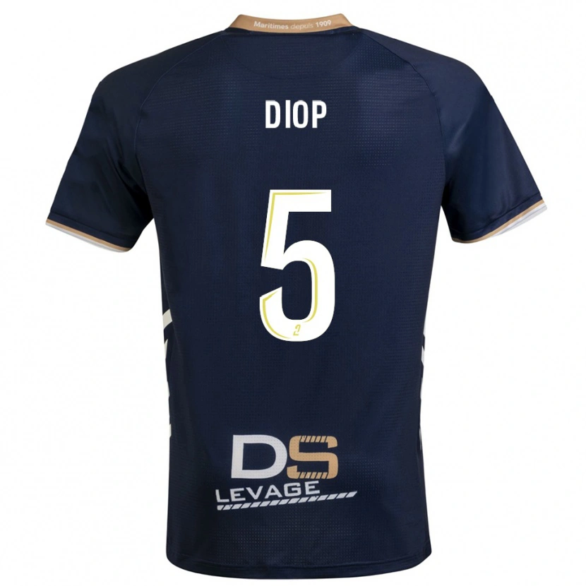 Danxen Kinderen Aaron Diop #5 Marine Goud Thuisshirt Thuistenue 2025/26 T-Shirt