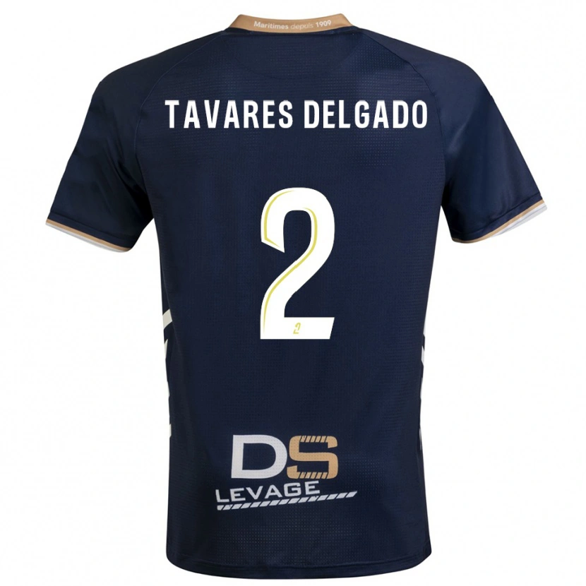 Danxen Kinderen Rony Tavares Delgado #2 Marine Goud Thuisshirt Thuistenue 2025/26 T-Shirt