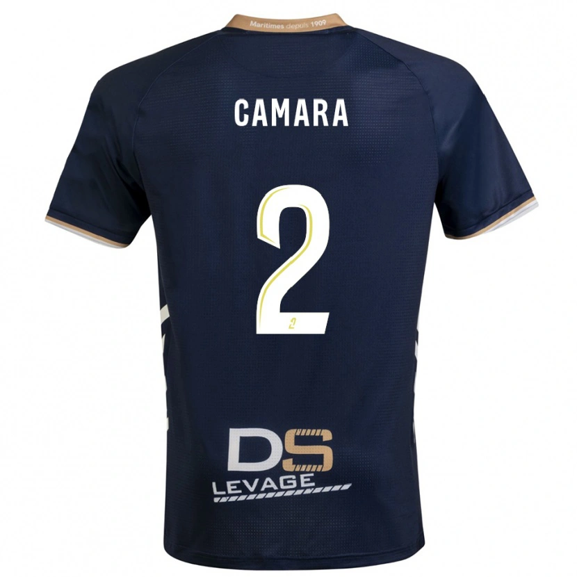 Danxen Kinderen Sékou Camara #2 Marine Goud Thuisshirt Thuistenue 2025/26 T-Shirt