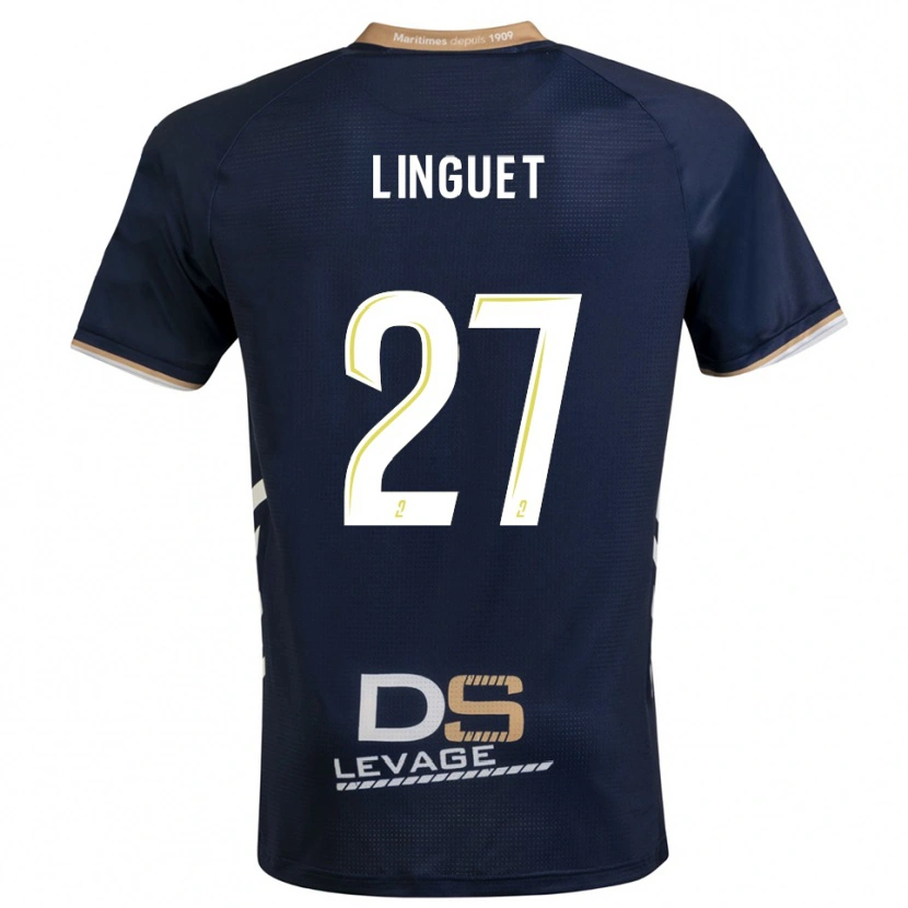 Danxen Kinderen Allan Linguet #27 Marine Goud Thuisshirt Thuistenue 2025/26 T-Shirt