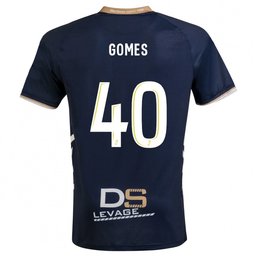 Danxen Kinderen Yvan Gomes #40 Marine Goud Thuisshirt Thuistenue 2025/26 T-Shirt