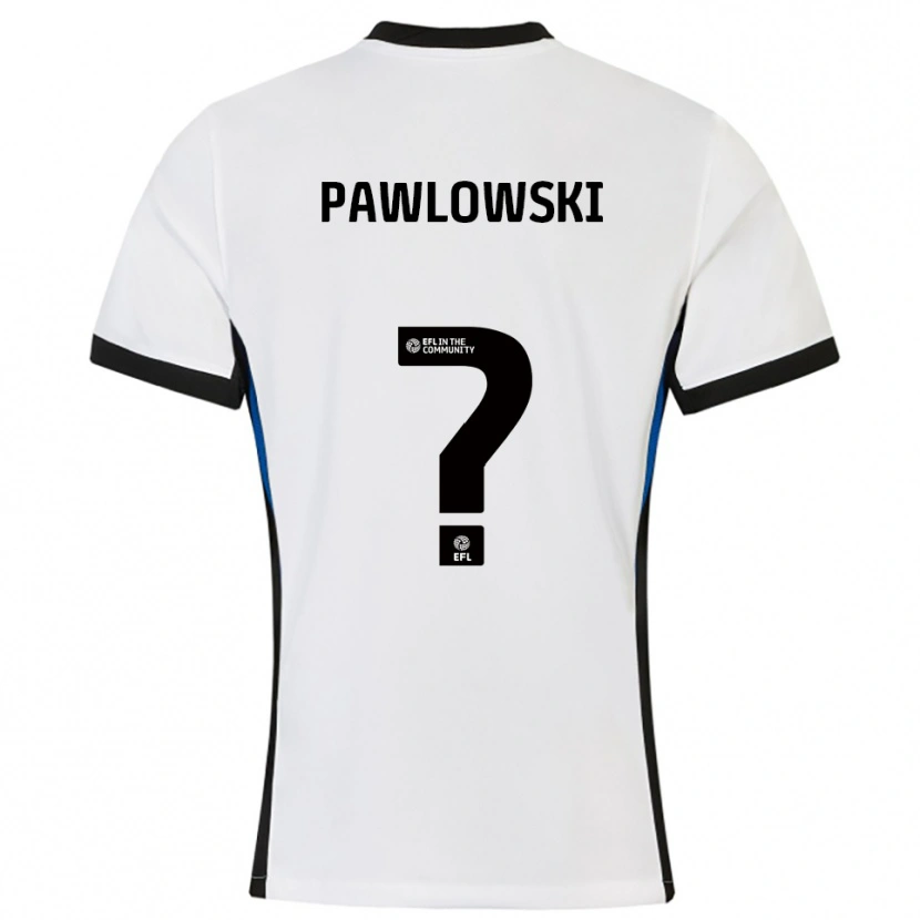 Danxen Kinderen Jakub Pawlowski #0 Wit Blauw Uitshirt Uittenue 2025/26 T-Shirt