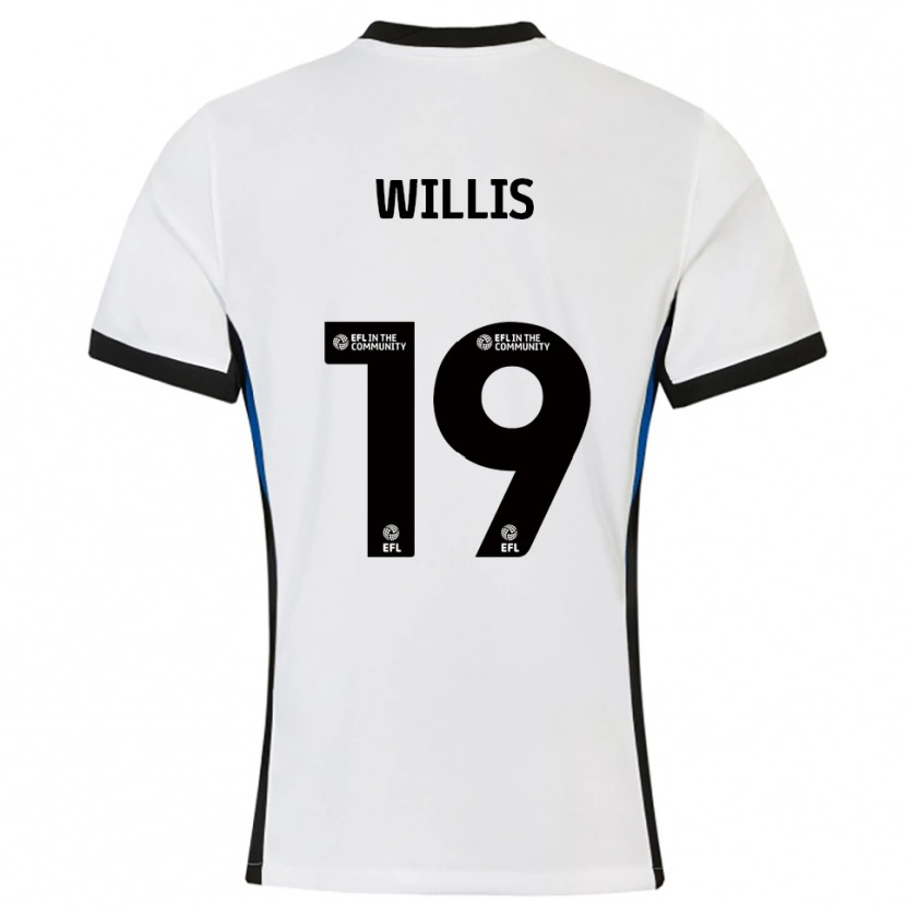 Danxen Kinderen Zach Willis #19 Wit Blauw Uitshirt Uittenue 2025/26 T-Shirt