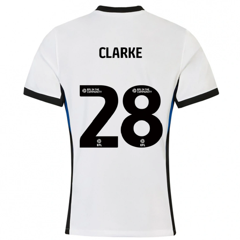 Danxen Kinderen Charlotte Clarke #28 Wit Blauw Uitshirt Uittenue 2025/26 T-Shirt
