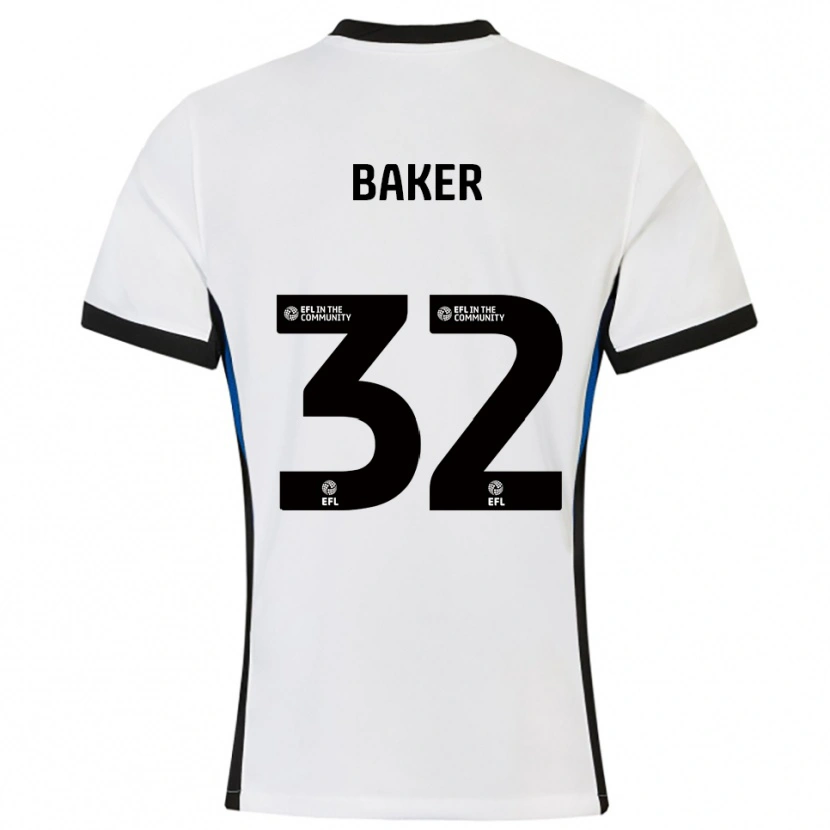 Danxen Kinderen Ava Baker #32 Wit Blauw Uitshirt Uittenue 2025/26 T-Shirt