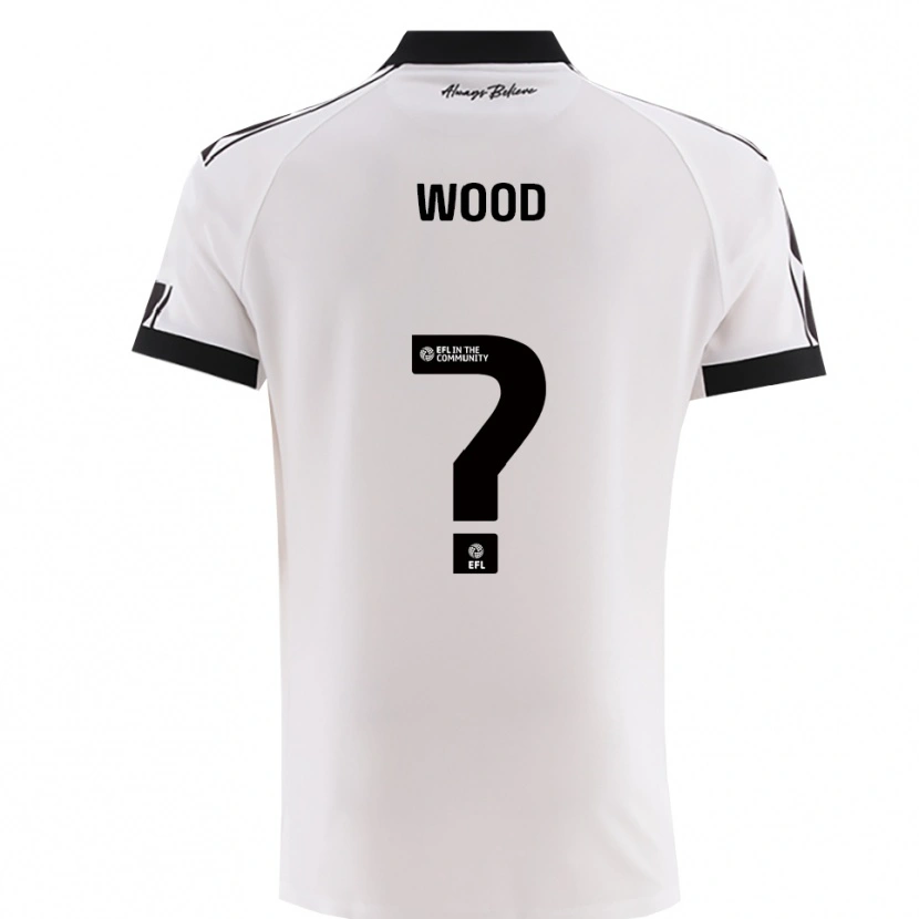 Danxen Kinderen Callum Wood #0 Wit Zwart Uitshirt Uittenue 2025/26 T-Shirt