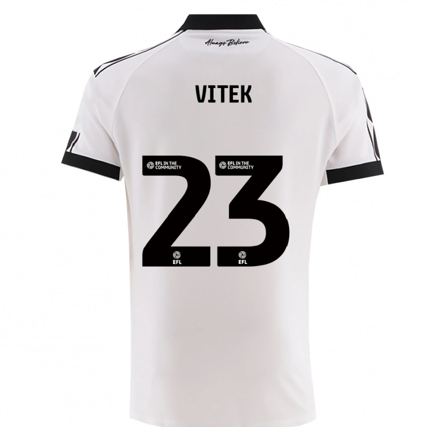 Danxen Kinderen Radek Vítek #23 Wit Zwart Uitshirt Uittenue 2025/26 T-Shirt