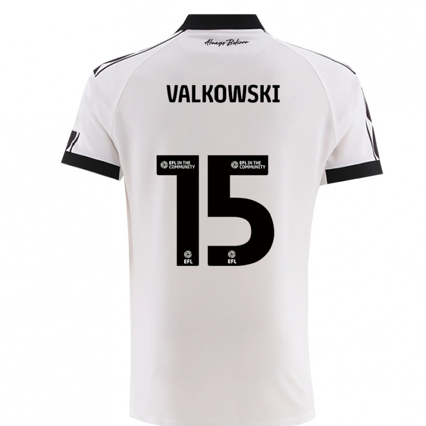 Danxen Kinderen Pawel Valkowski #15 Wit Zwart Uitshirt Uittenue 2025/26 T-Shirt