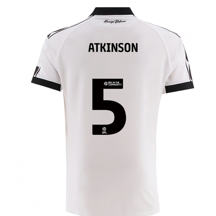 Danxen Kinderen Rob Atkinson #5 Wit Zwart Uitshirt Uittenue 2025/26 T-Shirt