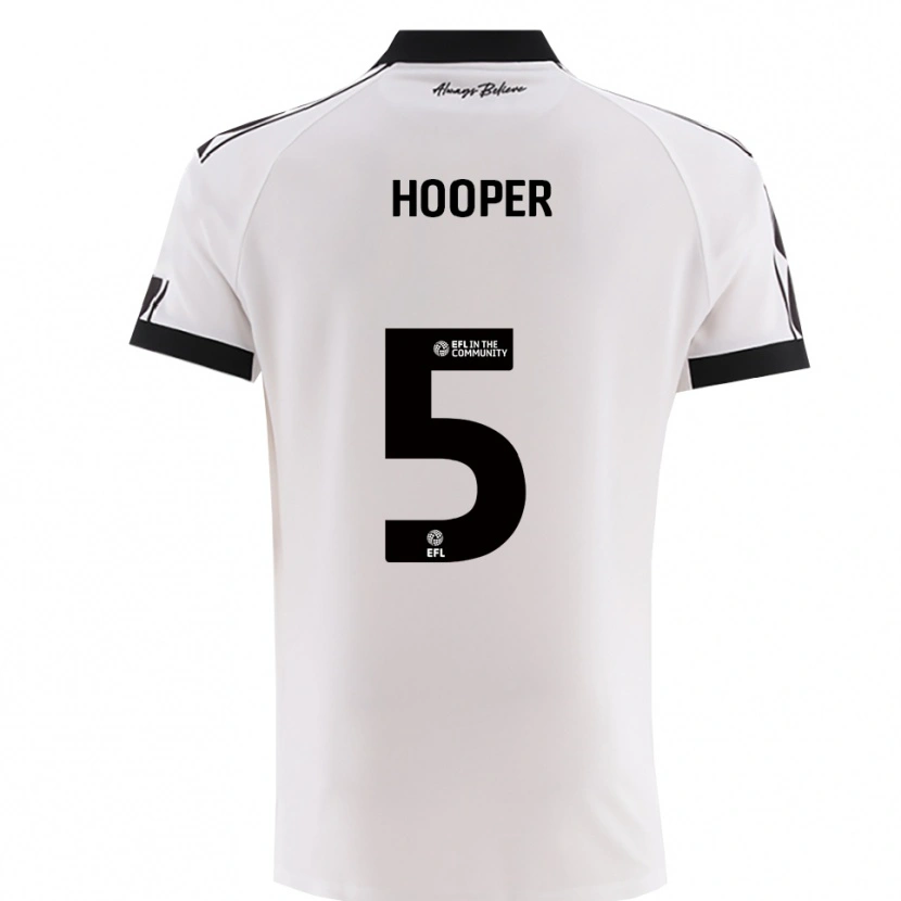 Danxen Kinderen Jack Hooper #5 Wit Zwart Uitshirt Uittenue 2025/26 T-Shirt