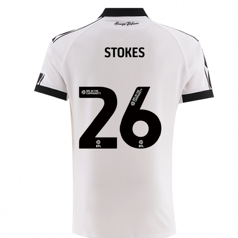 Danxen Kinderen Josh Stokes #26 Wit Zwart Uitshirt Uittenue 2025/26 T-Shirt