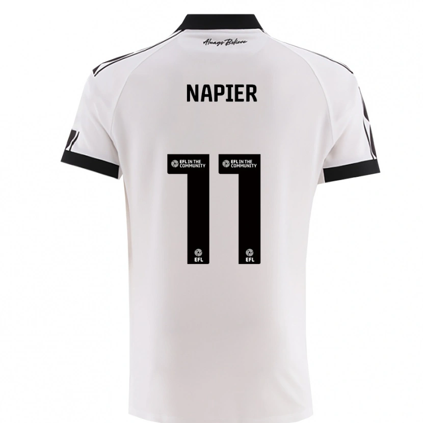 Danxen Kinderen Jamie-Lee Napier #11 Wit Zwart Uitshirt Uittenue 2025/26 T-Shirt