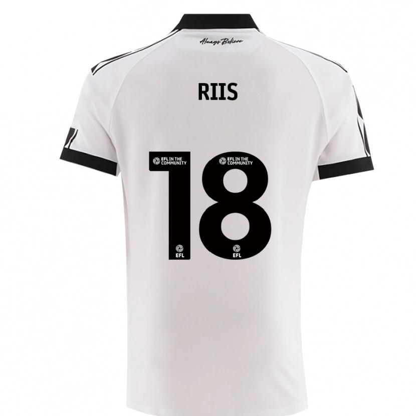 Danxen Kinderen Emil Riis #18 Wit Zwart Uitshirt Uittenue 2025/26 T-Shirt