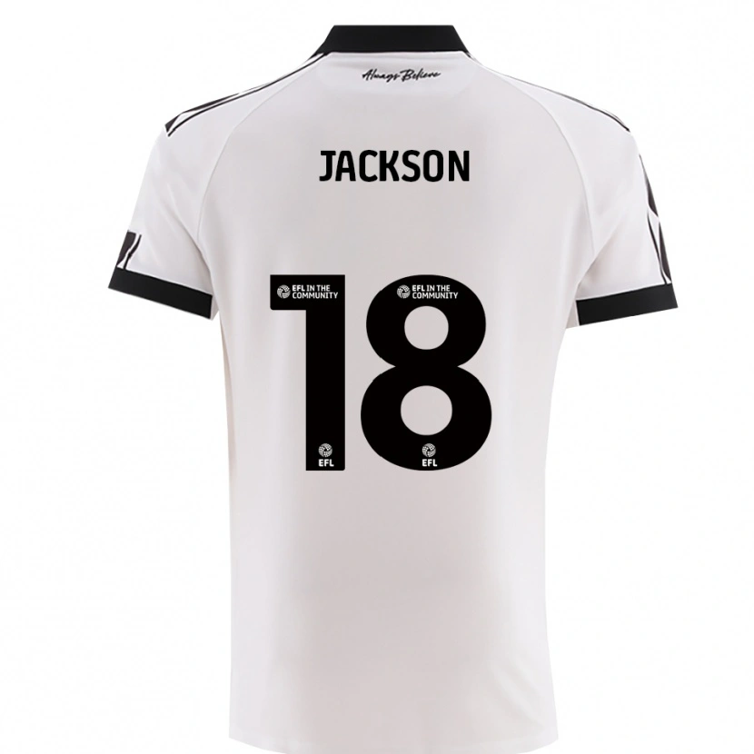 Danxen Kinderen Trayvion Jackson #18 Wit Zwart Uitshirt Uittenue 2025/26 T-Shirt