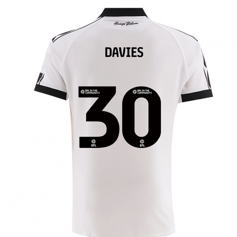 Danxen Kinderen Yasmin Davies #30 Wit Zwart Uitshirt Uittenue 2025/26 T-Shirt