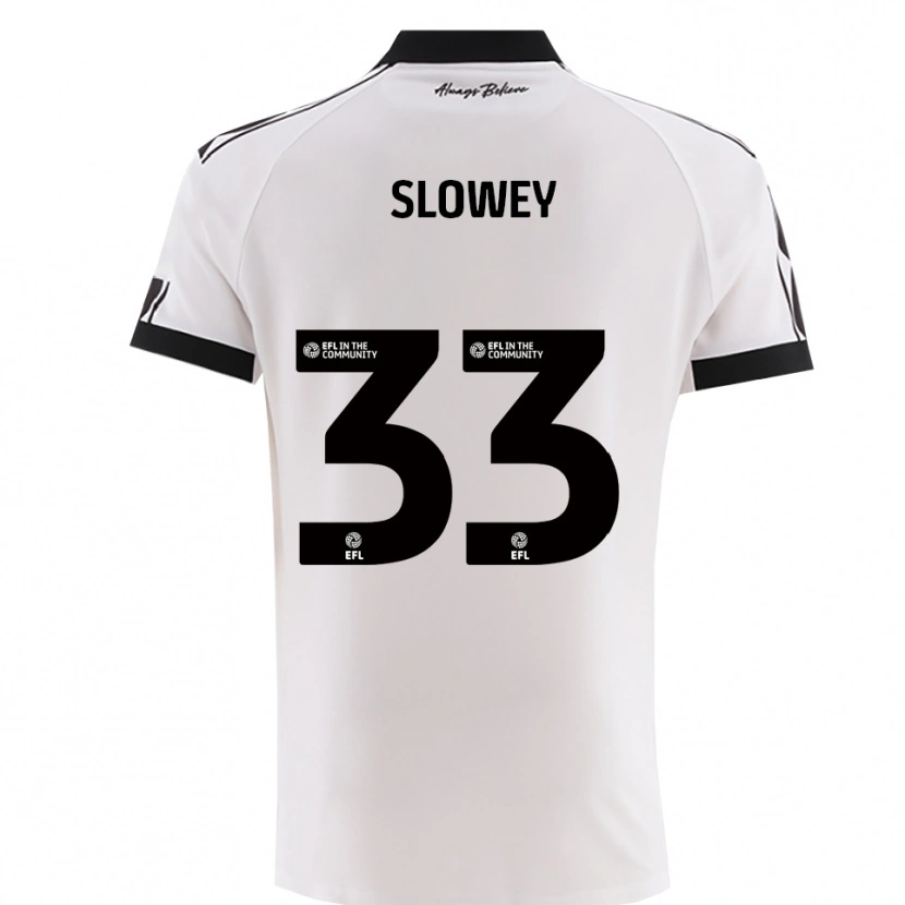 Danxen Kinderen Josh Campbell-Slowey #33 Wit Zwart Uitshirt Uittenue 2025/26 T-Shirt