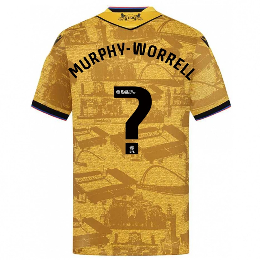 Danxen Kinderen Paul Murphy-Worrell #0 Goud Zwart Uitshirt Uittenue 2025/26 T-Shirt
