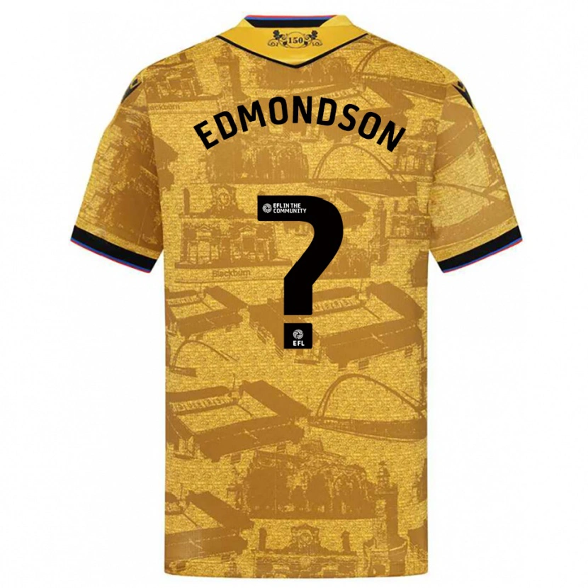 Danxen Kinderen Stephen Edmondson #0 Goud Zwart Uitshirt Uittenue 2025/26 T-Shirt