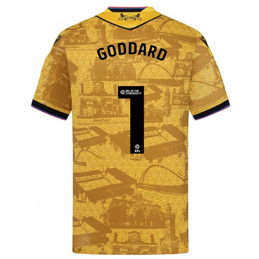 Danxen Kinderen Felix Goddard #1 Goud Zwart Uitshirt Uittenue 2025/26 T-Shirt