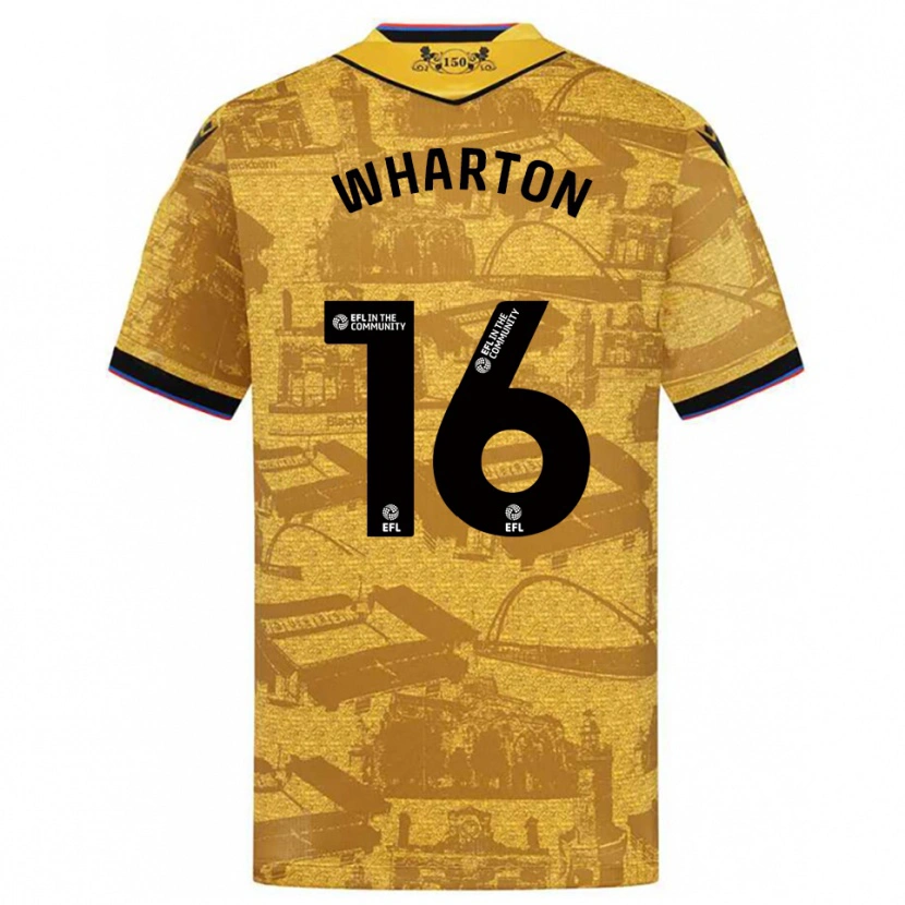 Danxen Kinderen Scott Wharton #16 Goud Zwart Uitshirt Uittenue 2025/26 T-Shirt