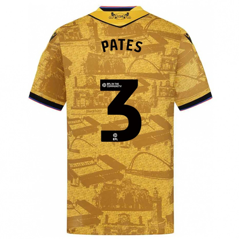 Danxen Kinderen Harvey Pates #3 Goud Zwart Uitshirt Uittenue 2025/26 T-Shirt