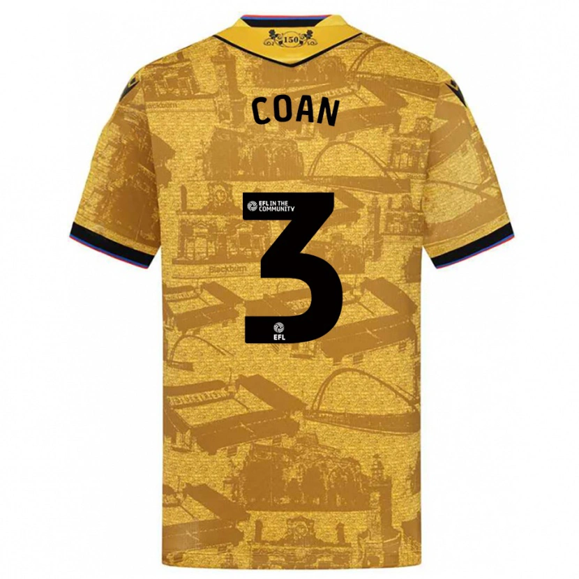Danxen Kinderen Hannah Coan #3 Goud Zwart Uitshirt Uittenue 2025/26 T-Shirt