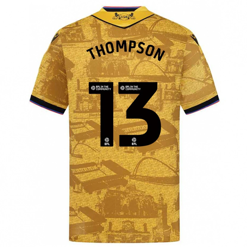 Danxen Kinderen Luke Thompson #13 Goud Zwart Uitshirt Uittenue 2025/26 T-Shirt