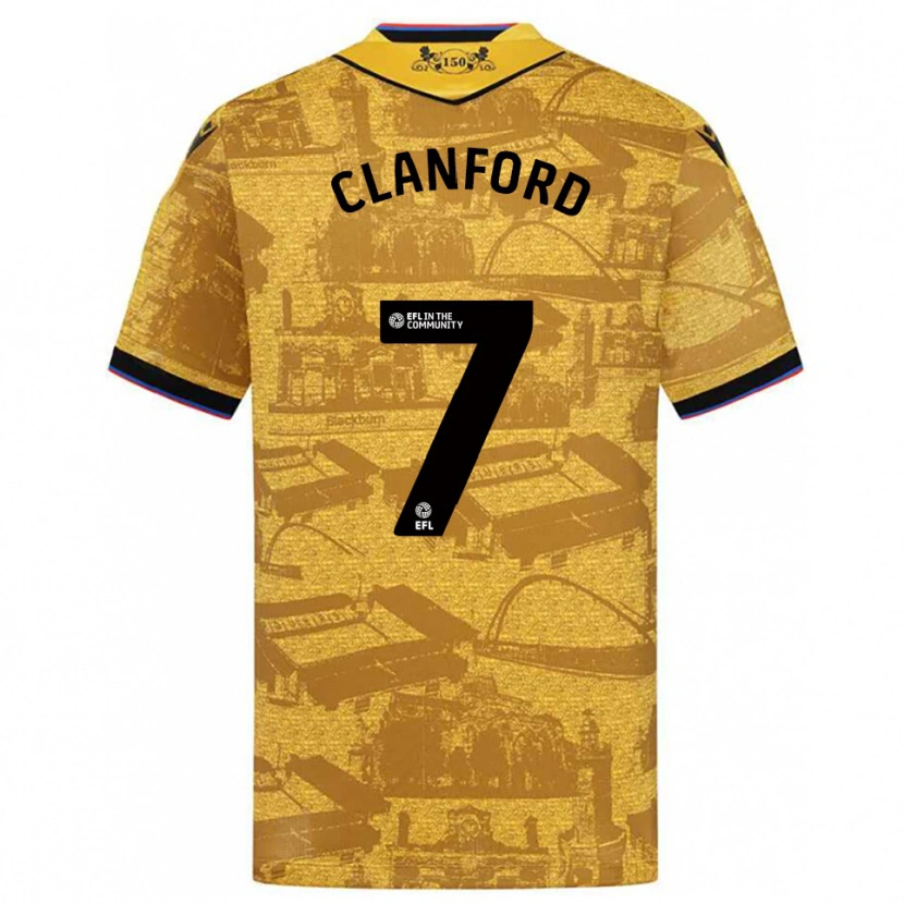 Danxen Kinderen Charlie Clanford #7 Goud Zwart Uitshirt Uittenue 2025/26 T-Shirt
