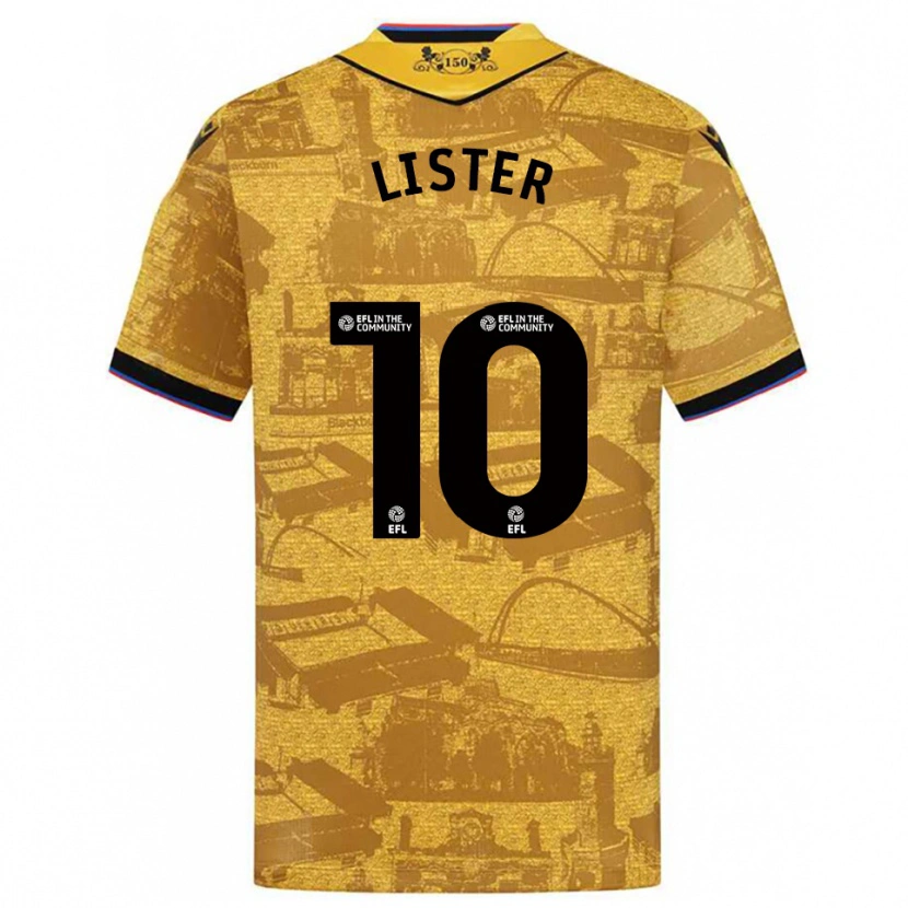 Danxen Kinderen Harry Lister #10 Goud Zwart Uitshirt Uittenue 2025/26 T-Shirt