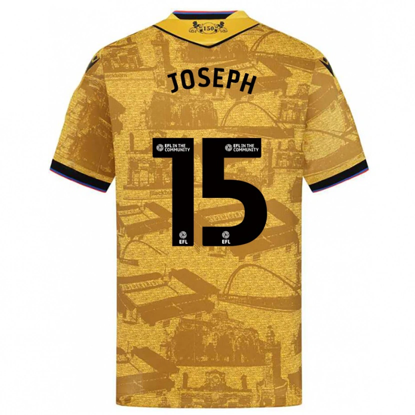 Danxen Kinderen Valentin Joseph #15 Goud Zwart Uitshirt Uittenue 2025/26 T-Shirt