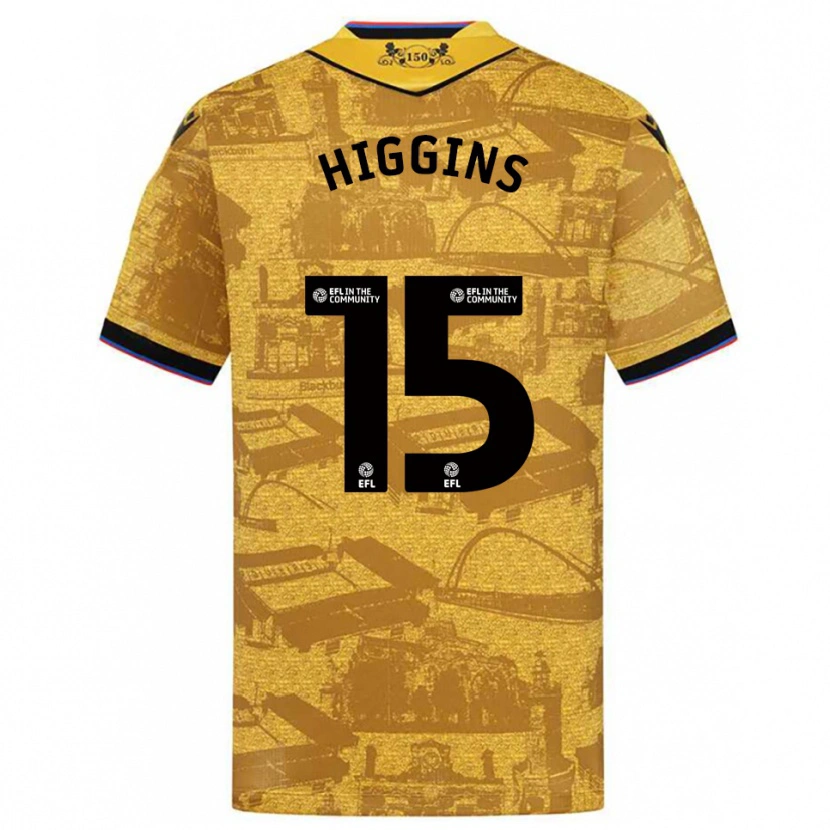 Danxen Kinderen Harvey Higgins #15 Goud Zwart Uitshirt Uittenue 2025/26 T-Shirt